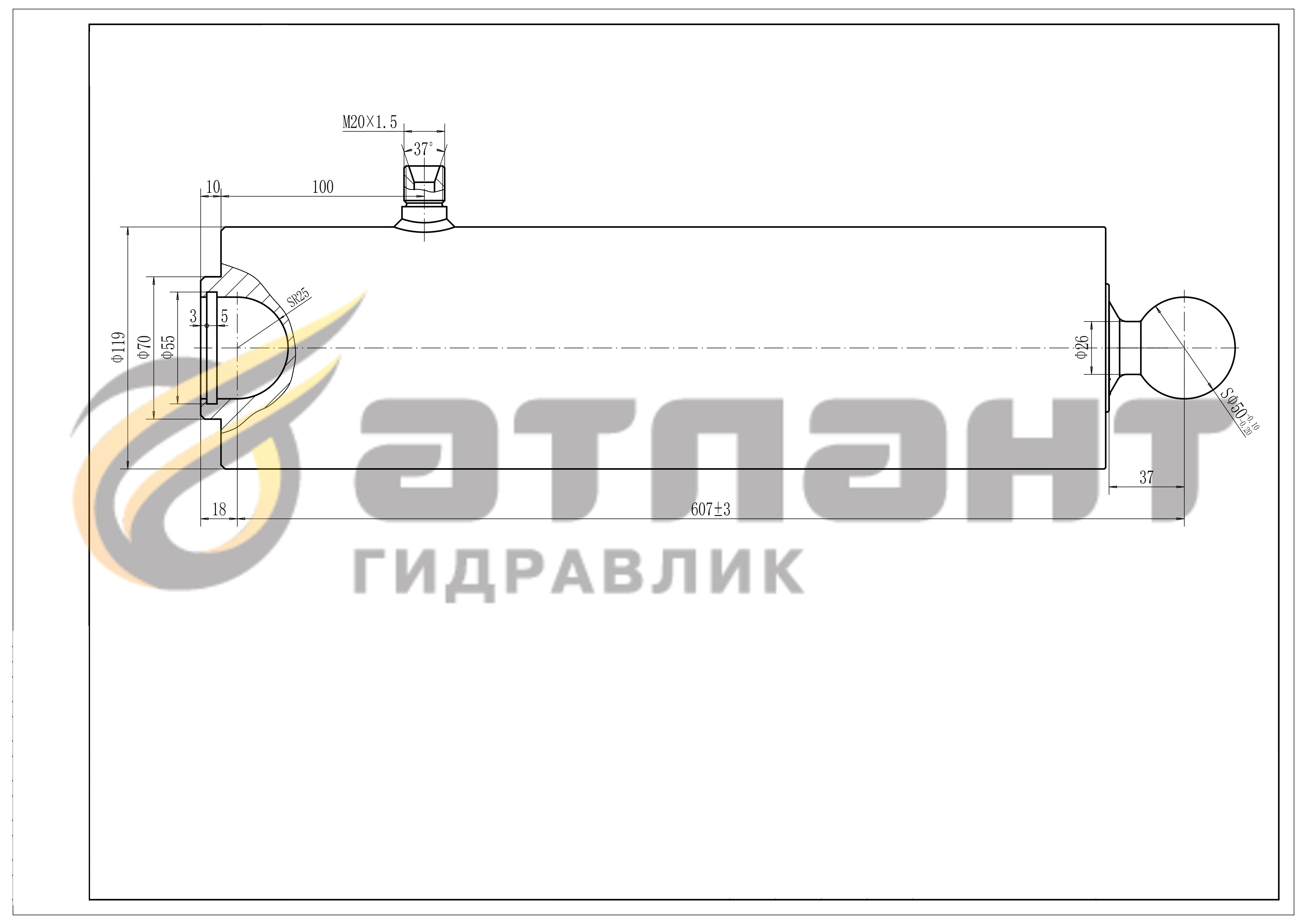 Гидроцилиндр 2 птс 4